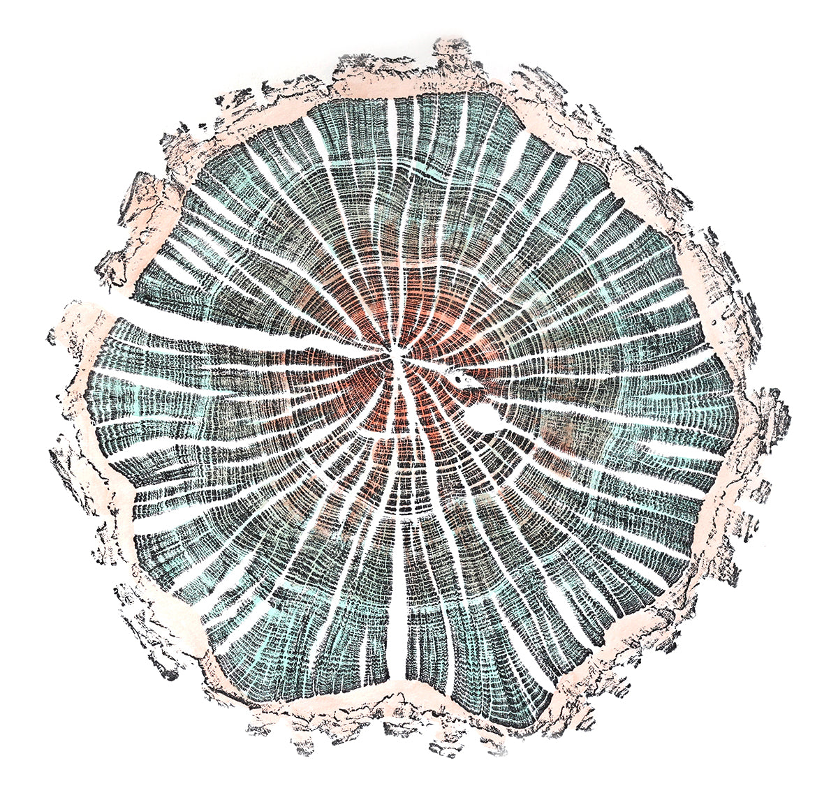 Shona Branigan Tree Ring Print Caxton Village Damson