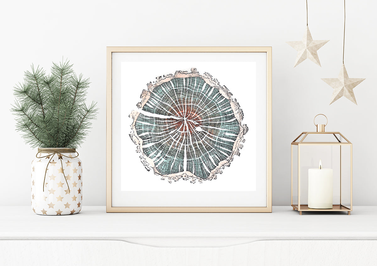 Shona Branigan Tree Ring Print Caxton Village Damson