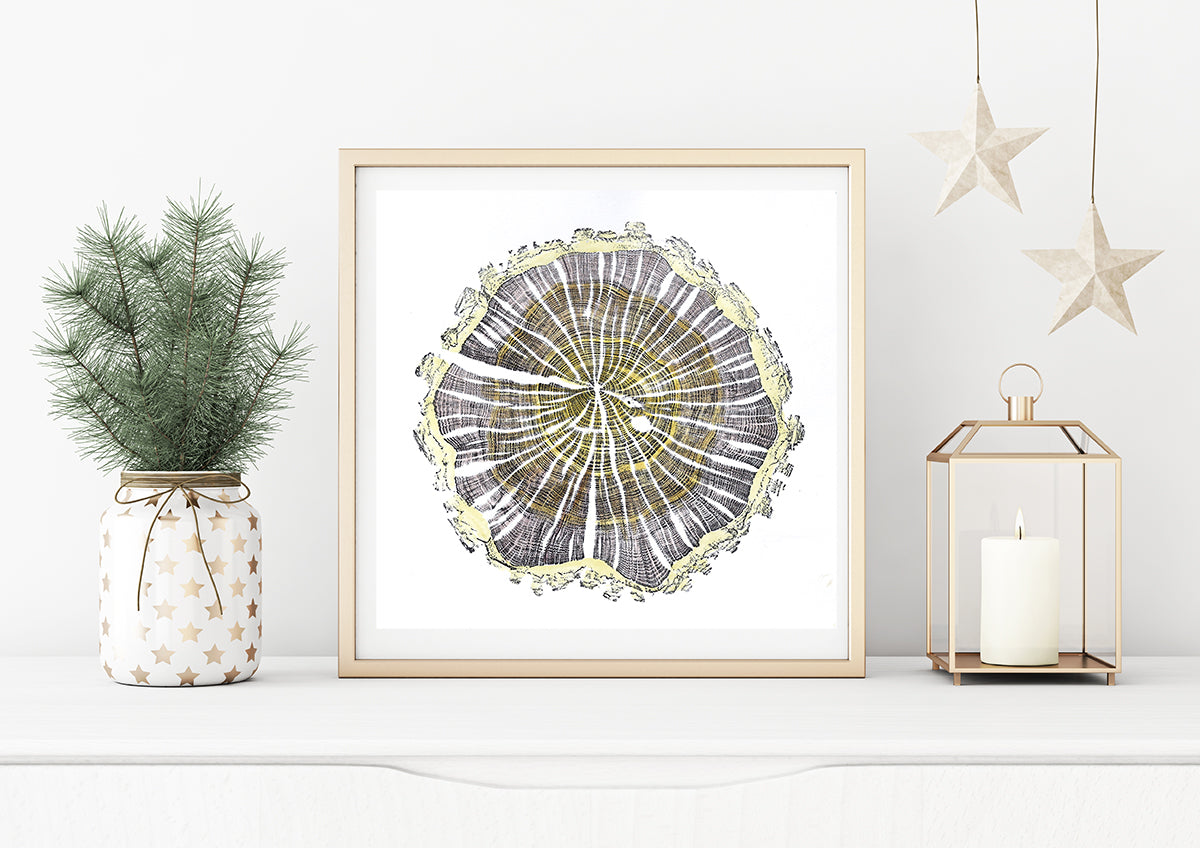 Shona Branigan Tree Ring Print Caxton Village Damson