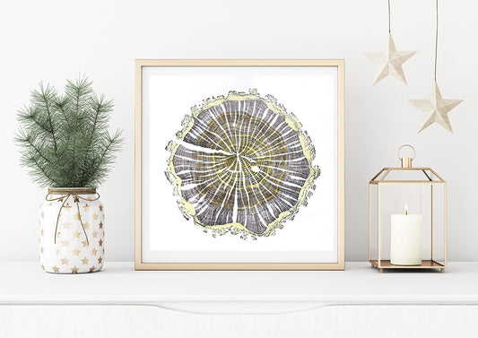 Shona Branigan Tree Ring Print Caxton Village Damson