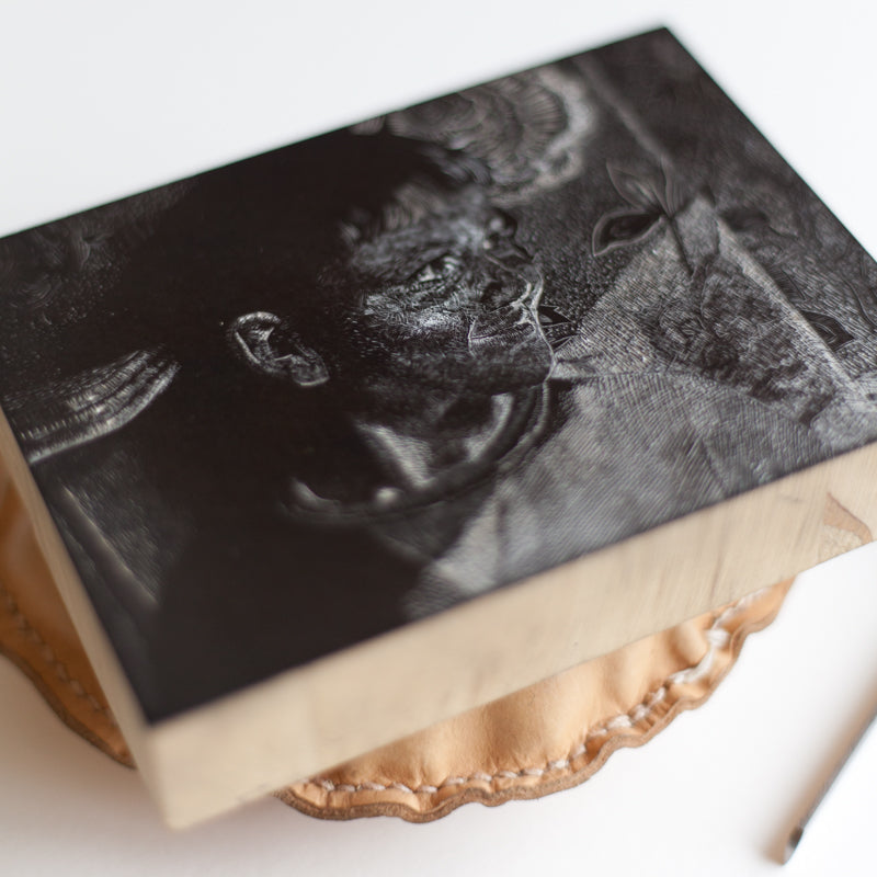 wood engraving art print portrait