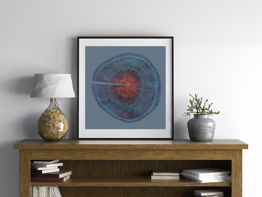 Shona Branigan Giclee Tree Print Andover Ash (Blue)